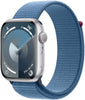 Apple Watch Series 9 (GPS) 45mm Silver Aluminum Case with Winter Blue Sport Loop with Blood Oxygen - Silver ReCellExchange